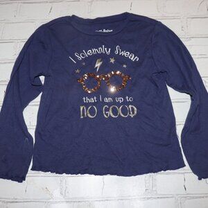 ⚡ Harry Potter Shirt · “I Solemnly Swear” · Sequined Glasses · Size M (8)